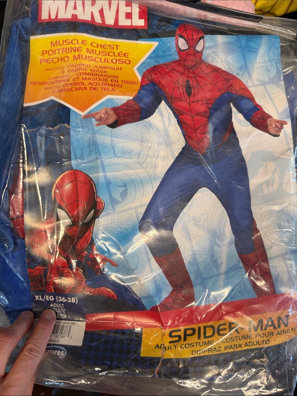 Marvel Spider-Man Muscle Chest Costume - Red & Blue